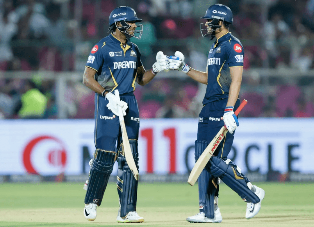 Gill and Sudharsan added 205 against DC 