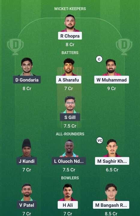 Pearl of Africa T20I Series 2025 - KEN vs UAE: Dream11 Team